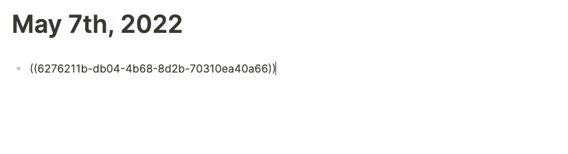 LogSeq Block Reference UUID