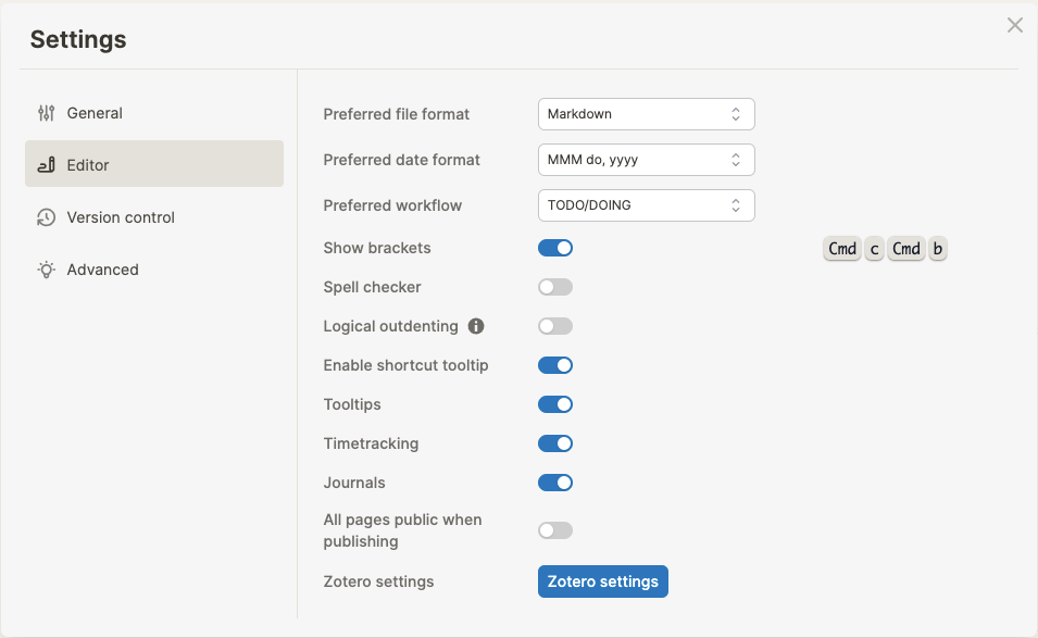 LogSeq TODO Setting